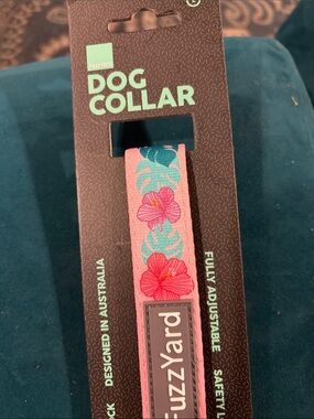 Pink Floral Hibiscus Dog Collar Fuzzyard